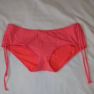 Coral Adjustable Side Tie Bikini Bottoms